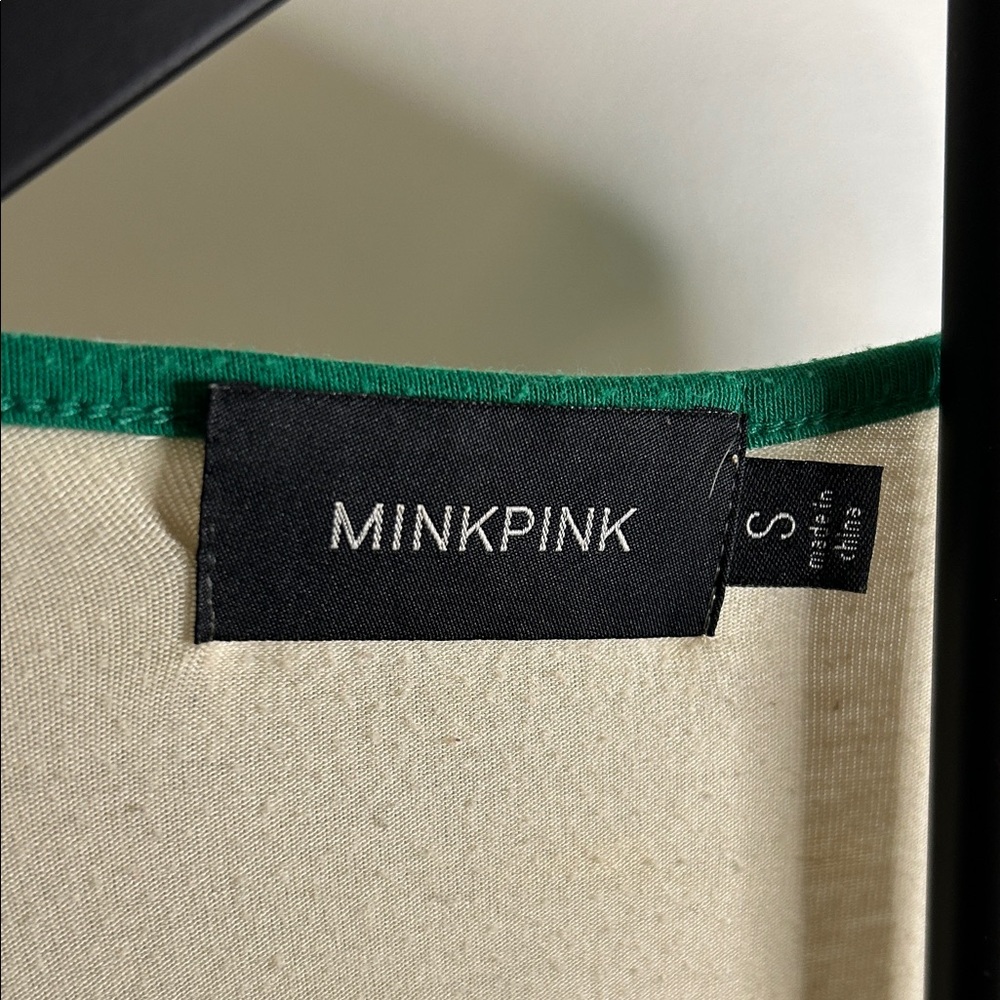 MINKPINK Green and Cream Floral Graphic Long Sleeve Top - Picture 2 of 11